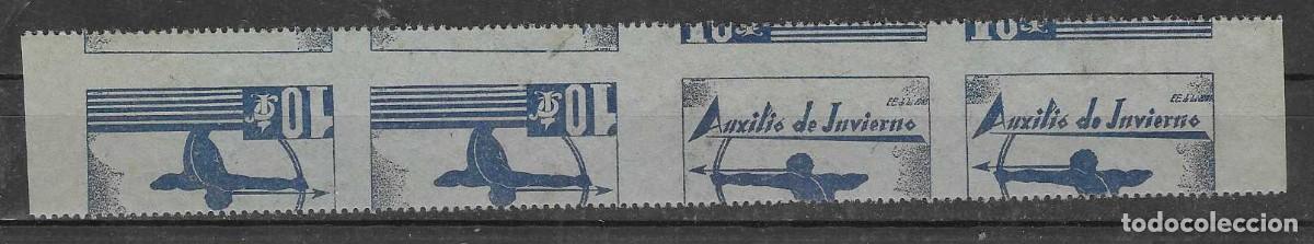 Sellos: VI&Ntilde;ETA- 10 CTS.-VARIEDAD,- BLOQUE DE CAPICUA Y SIN DENTADO HORIZONTAL AUXILIO DE INVIERNO- VER FOTOS