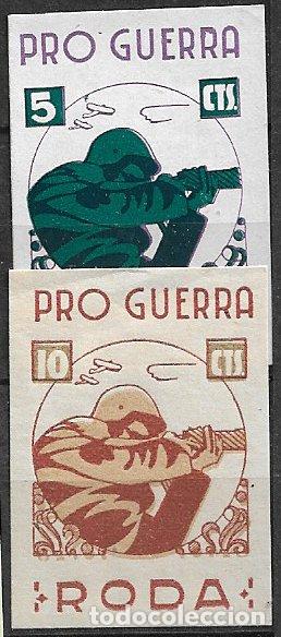 Sellos: SELLO LOCAL, Guerra Civil, RODA, Barcelona, FESOFI n&ordm; 1 y 2 * *