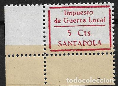 Sellos: SELLO LOCAL, Guerra Civil, SANTA POLA, Alicante, FESOFI n&ordm; 6b * * variedad