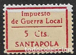 Sellos: SELLO LOCAL, Guerra Civil, SANTA POLA, Alicante, FESOFI n&ordm; 6a * * con punto