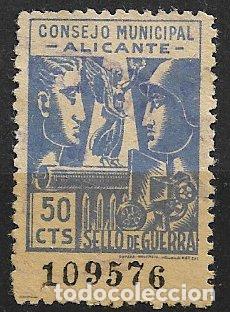 Sellos: SELLO LOCAL, Guerra Civil, ALICANTE, Alicante, FESOFI n&ordm; 31 (*) lujo