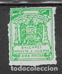 Sellos: BALEARES,- 2 PTAS- IMPUESTO A VIAJEROS -VER FOTOS