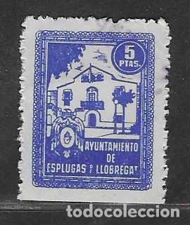 Sellos: SPLUGA DE LLOBREGAT,- 5 PTAS- SELLO MUNICIPAL -VER FOTOS