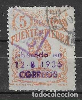 Sellos: FUENTE PIEDRA- 5 CTS,- SOBRECARGA CORREOS-- VER FOTOS
