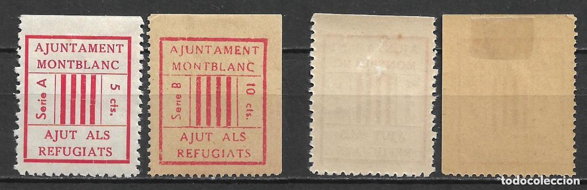 Sellos: espa&ntilde;a guerra civil - montblanc 5 + 10 cts. * mh - 4/1