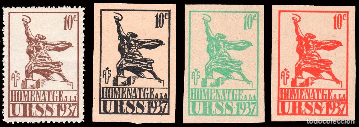 Sellos: Espa&ntilde;a - Guerra Civil - Vi&ntilde;etas Pol&iacute;ticas - Allepuz * 123/6 - &rdquo;10 cts. XX Homenatge U.R.S.S.&rdquo;