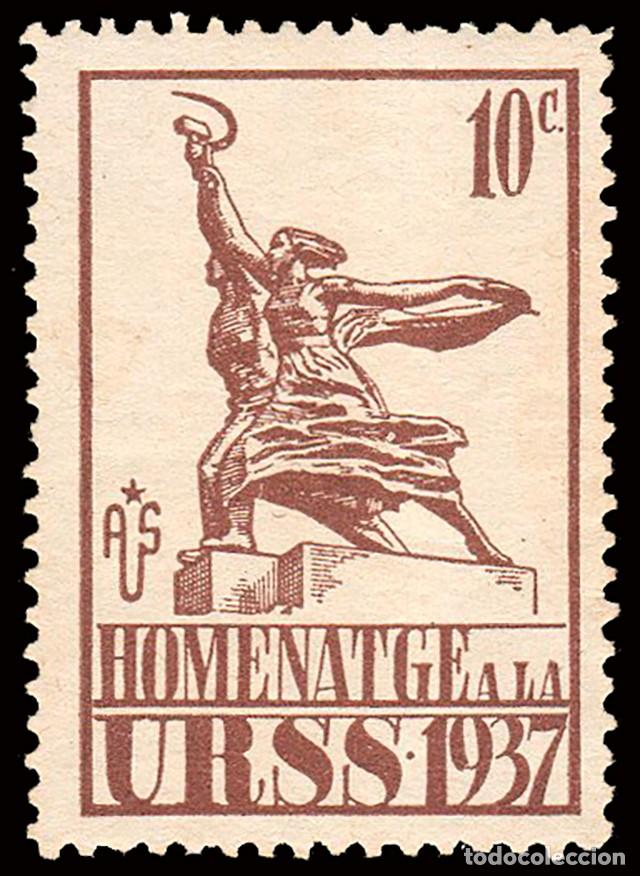 Sellos: Espa&ntilde;a - Guerra Civil - Vi&ntilde;etas Pol&iacute;ticas - Allepuz * 123 - &rdquo;10 cts. XX Homenatge U.R.S.S.&rdquo;