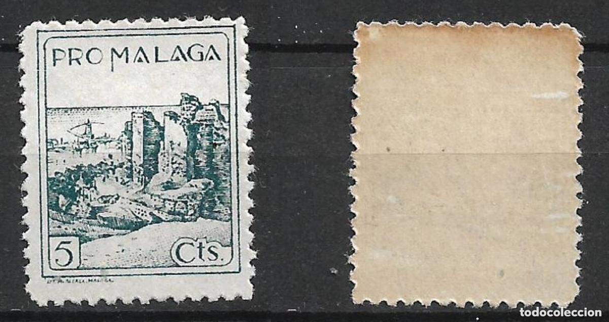 Sellos: espa&ntilde;a guerra civil malaga 5 cts. * mh - 1-37