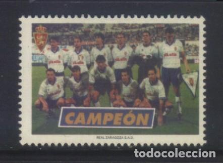 Sellos: S-12098- REAL ZARAGOZA. CAMPE&Oacute;N DE LA COPA DEL REY DE FUTBOL DEL 2001.