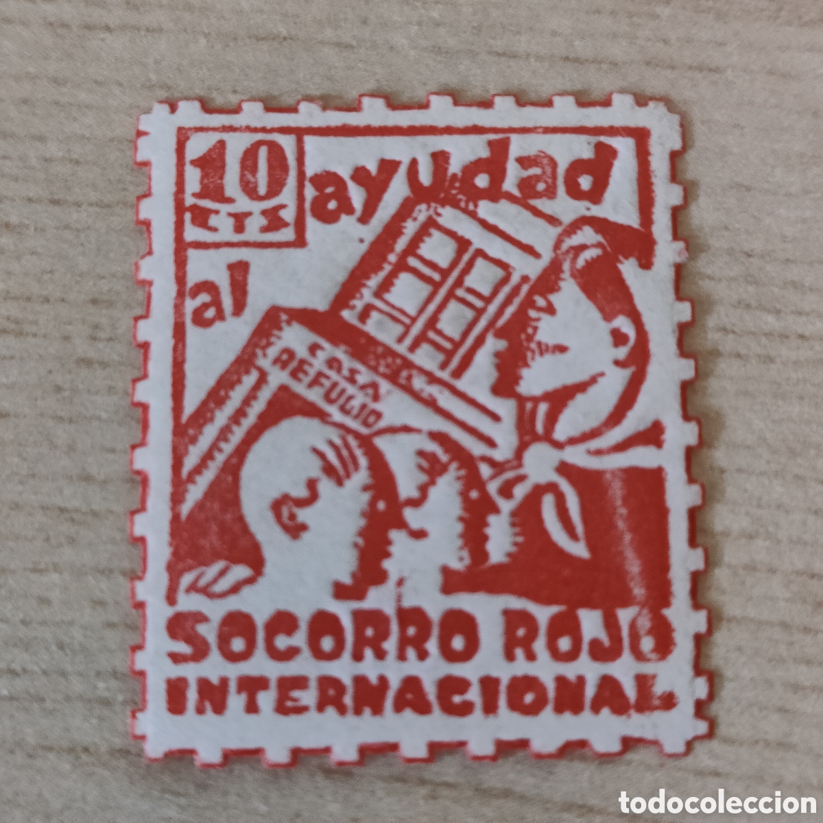 Sellos: a73 Ayudad al Socorro Rojo Internacional Casa Refugio S.R.I. Allepuz 1158 tipo VII