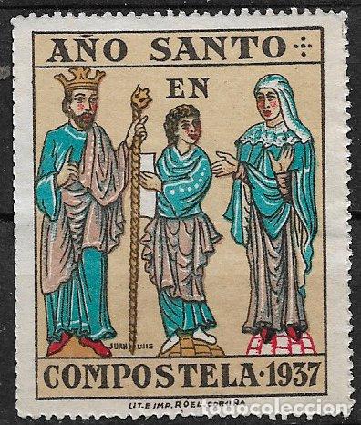 Sellos: SELLO LOCAL, Guerra Civil, CORU&Ntilde;A, Santiago de Compostela, FESOFI n&ordm; 1 (*)