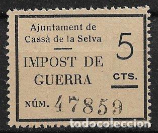 Sellos: SELLO LOCAL, Guerra Civil, GIRONA, Cass&aacute; de la Selva, FESOFI n&ordm; 1 (*)