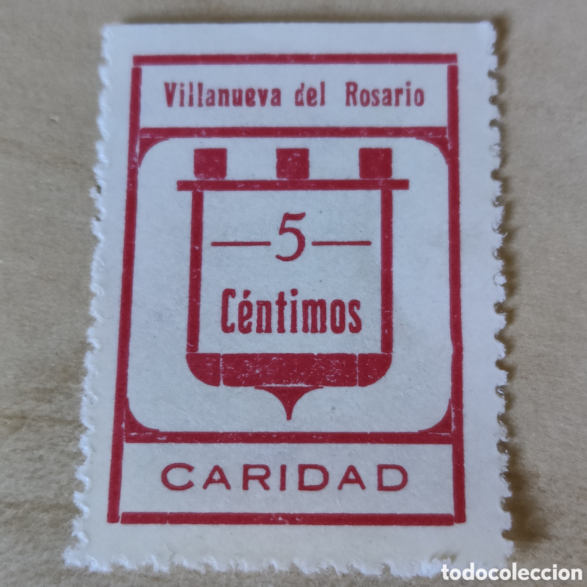 Sellos: a73 M&aacute;laga Villanueva del Rosario 5 cts Caridad
