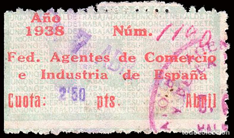 Sellos: Espa&ntilde;a - Guerra Civil - Vi&ntilde;etas Pol&iacute;ticas - Allepuz o 769 - &rdquo; 2,50 ptas. Federaci&oacute;n Agentes de..&rdquo;