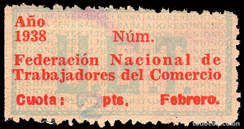 Sellos: Espa&ntilde;a - Guerra Civil - Vi&ntilde;etas Pol&iacute;ticas - Allepuz o 798 - &rdquo;2 ptas. Federaci&oacute;n Nacional.. &rdquo;