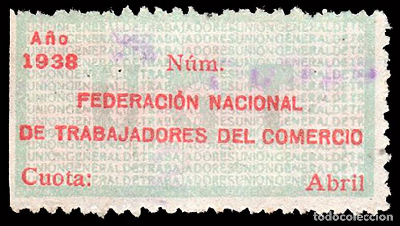 Sellos: Espa&ntilde;a - Guerra Civil - Vi&ntilde;etas Pol&iacute;ticas - Allepuz ** 799 - &rdquo;2 ptas. Federaci&oacute;n Nacional.. &rdquo; letras
