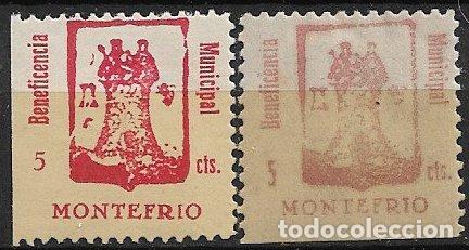 Sellos: SELLO LOCAL, Guerra Civil, GRANADA, Montefr&iacute;o, FESOFI n&ordm; 1a y 1b *