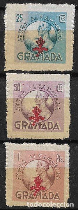 Sellos: SELLO LOCAL, Guerra Civil, GRANADA, Granada, FESOFI n&ordm; 131 a 133 * * completa