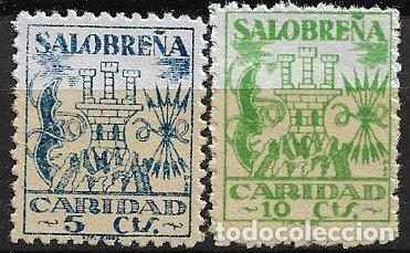 Sellos: SELLO LOCAL, Guerra Civil, GRANADA, Salobre&ntilde;a, FESOFI n&ordm; 4 y 5 (*)