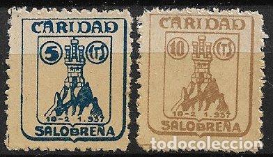 Sellos: SELLO LOCAL, Guerra Civil, GRANADA, Salobre&ntilde;a, FESOFI n&ordm; 1 y 2 (*)