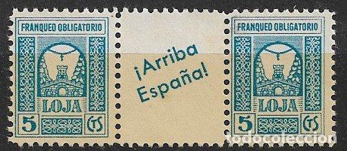 Sellos: SELLO LOCAL, Guerra Civil, GRANADA, Loja, FESOFI n&ordm; 14ph * *