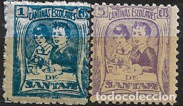 Sellos: SELLO LOCAL, Guerra Civil, GRANADA, Santa F&eacute;, FESOFI n&ordm; 6 y 7 * *