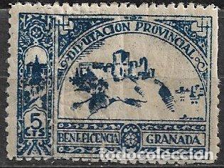 Sellos: SELLO LOCAL, Guerra Civil, GRANADA, Granada, FESOFI n&ordm; 46 * calcado
