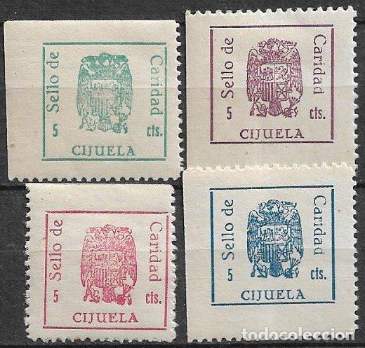 Sellos: SELLOS LOCALES, Guerra Civil, GRANADA, Cijuela, FESOFI n&ordm; 11 a 14 * * / (*)