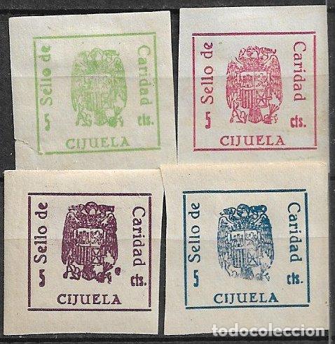 Sellos: SELLOS LOCALES, Guerra Civil, GRANADA, Cijuela, FESOFI n&ordm; 7 a 10 * / (*)