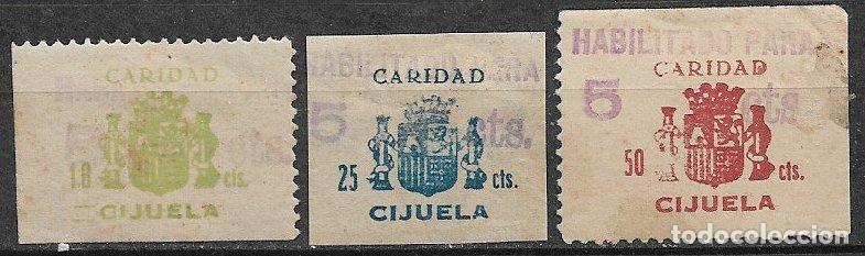 Sellos: SELLOS LOCALES, Guerra Civil, GRANADA, Cijuela, FESOFI n&ordm; 4 a 6 *