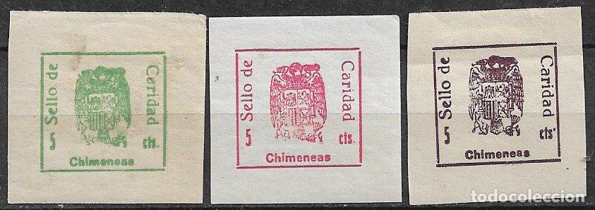 Sellos: SELLOS LOCALES, Guerra Civil, GRANADA, Chimineas, FESOFI n&ordm; 9 a 11 * * / *