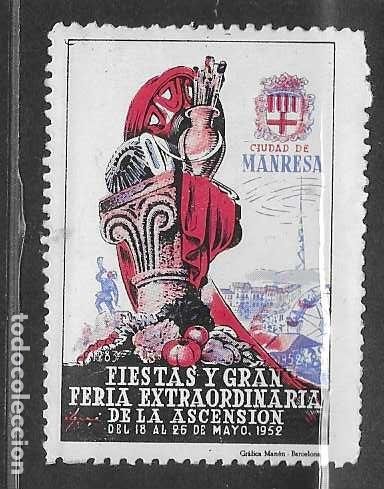 Sellos: MANRESA- FIESTAS Y GRAN FERIA EXTRAORDINARIA-VER FOTO