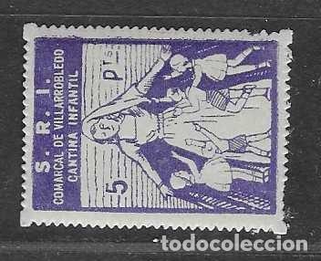 Sellos: VILLAROBLEDO- S.R.I.- 5 PTAS..- CANTINA INFANTIL-VER FOTO