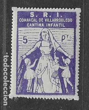 Sellos: VILLAROBLEDO- S.R.I.- 5 PTAS..- CANTINA INFANTIL-VER FOTO