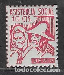 Sellos: DENIA- 10 CTS...- ASISTENCIA SOCIAL-VER FOTO