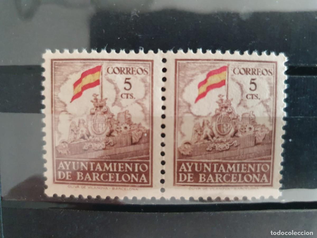 Sellos: BARCELONA EDIFIL SH 29 ** EN PAREJA A&Ntilde;O 1941