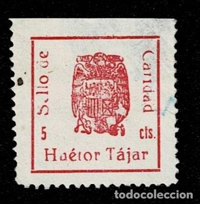Sellos: Guerra Civil HUETOR TAJAR Sello de CARIDAD Edifil n&ordm; 29a fijasellos y punto claro VER