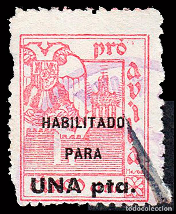 Sellos: &Aacute;vila - Guerra Civil - Em. Local Nacional - Allepuz o 8 - Habilitado &rdquo;1 Pts.&rdquo;