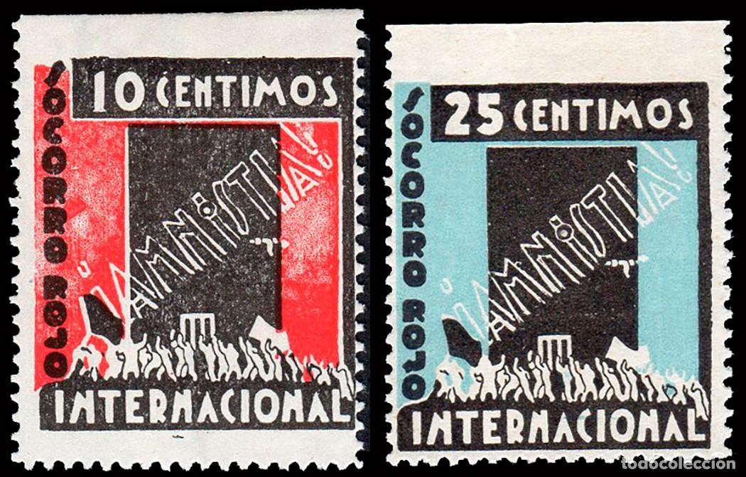 Sellos: Espa&ntilde;a - Guerra Civil - Vi&ntilde;etas Pol&iacute;ticas - Allepuz ** 1068/69 - &rdquo;Amnist&iacute;a&rdquo;