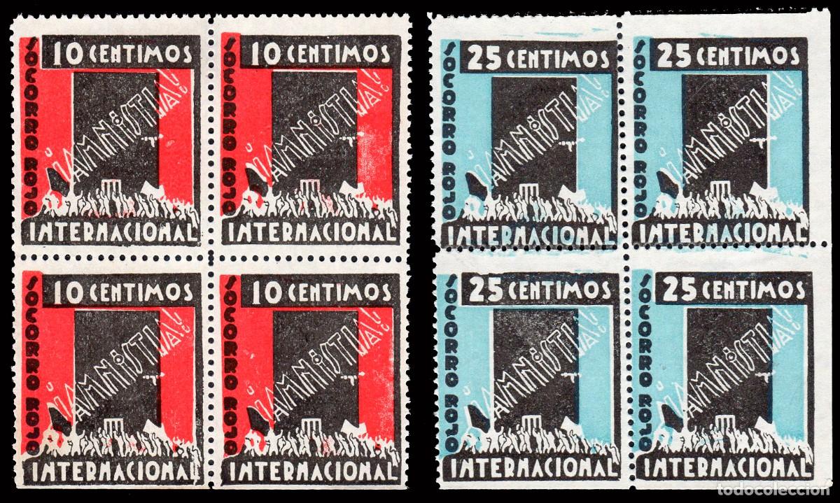Sellos: Espa&ntilde;a - Guerra Civil - Vi&ntilde;etas Pol&iacute;ticas - Allepuz ** 1068/69 Bl. 4 - &rdquo;Amnist&iacute;a&rdquo;