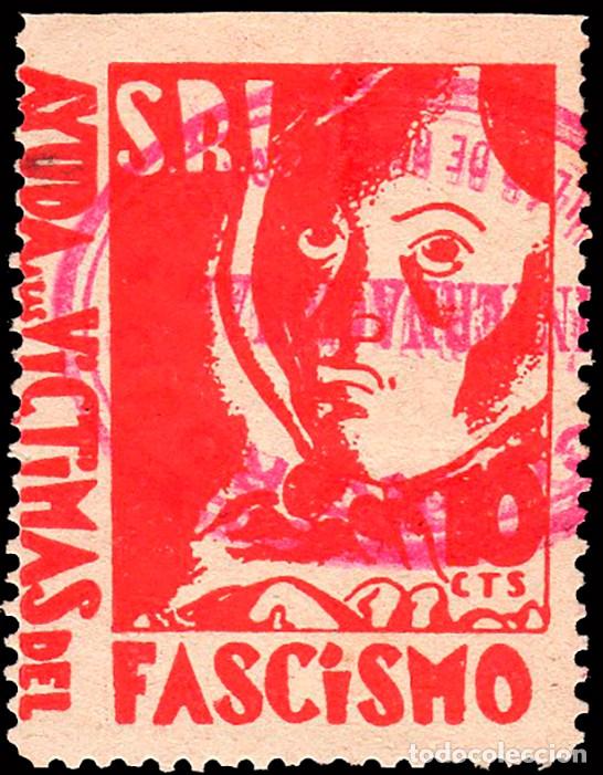 Sellos: Espa&ntilde;a - Guerra Civil - Vi&ntilde;etas Pol&iacute;ticas - Allepuz o 1113 &rdquo;10 cts. Ayuda al Fascismo&rdquo;