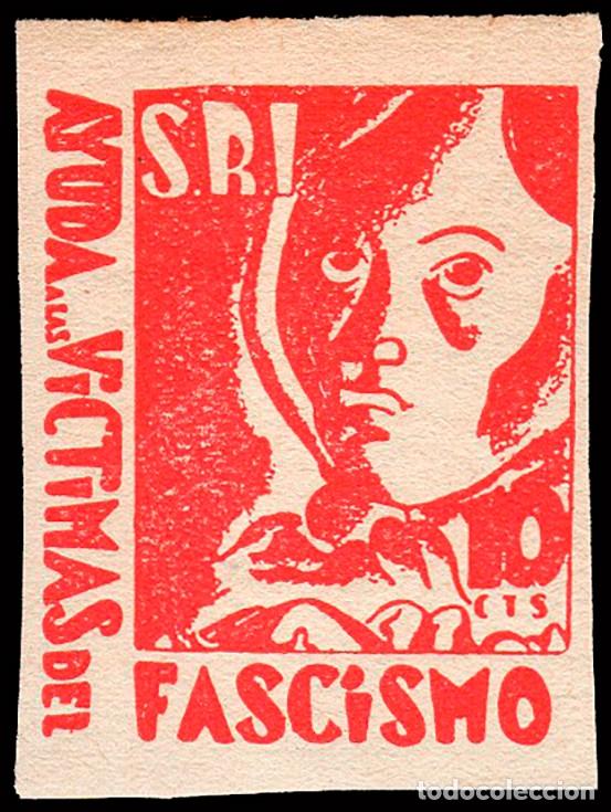 Sellos: Espa&ntilde;a - Guerra Civil - Vi&ntilde;etas Pol&iacute;ticas - Allepuz * 1113 S/dentar - &rdquo;10 cts. Ayuda al Fascismo&rdquo;
