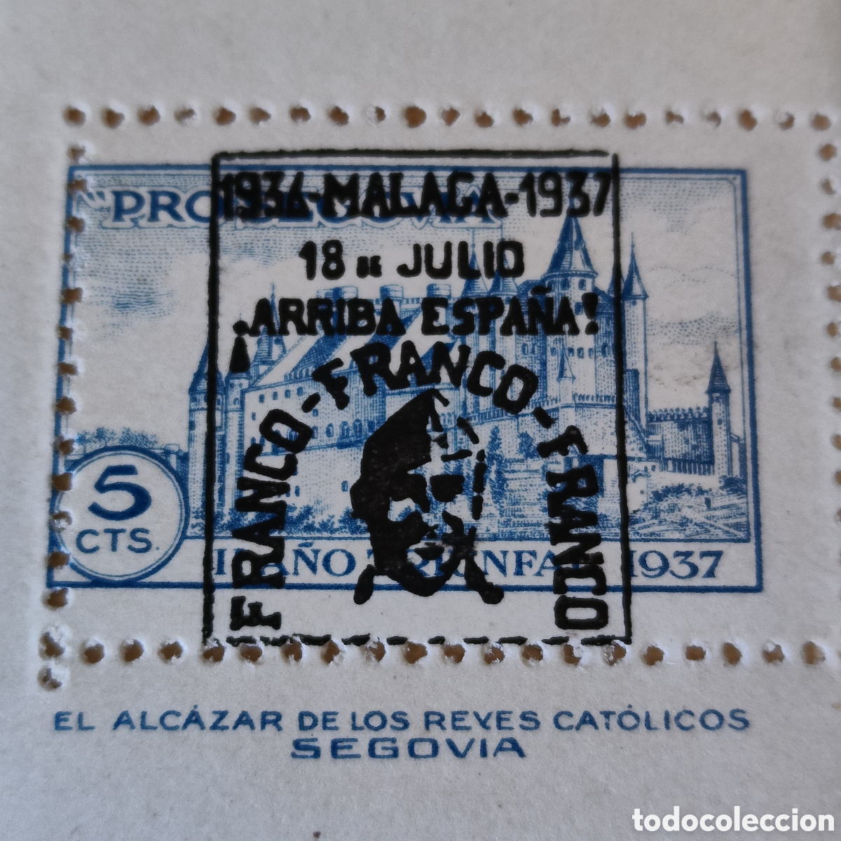 Sellos: a74 RARO Pro Segovia Sobrecarga MALAGA El Alc&aacute;zar de los Reyes Cat&oacute;licos VER DESCRIPCI&Oacute;N