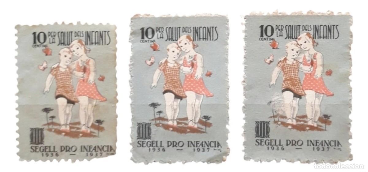 Sellos: VARIEDADES VI&Ntilde;ETAS SEGELL PRO INFANCIA 1936 - 1937. NUEVO SIN GOMA - MNG.