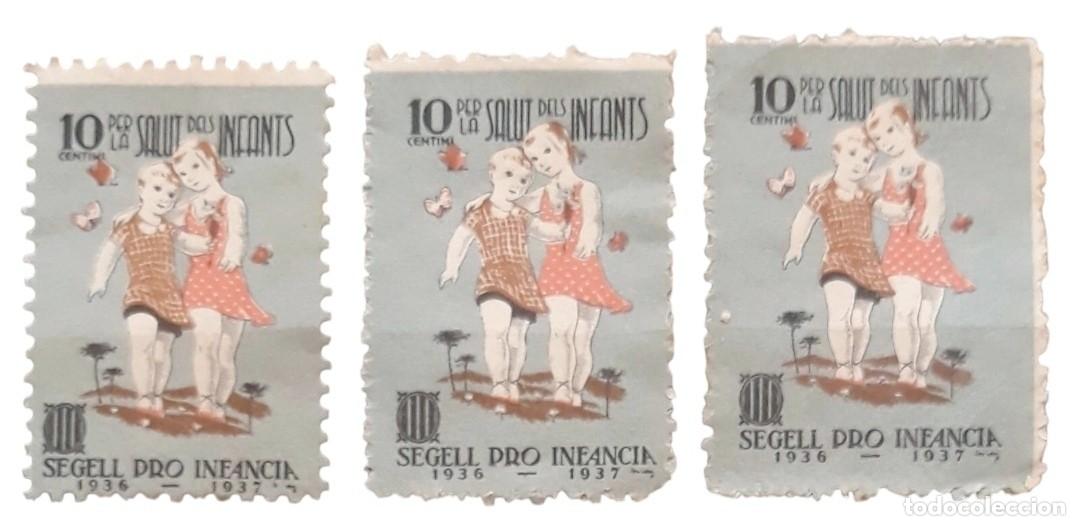 Sellos: VARIEDADES VI&Ntilde;ETAS SEGELL PRO INFANCIA 1936 - 1937. NUEVO SIN GOMA - MNG.