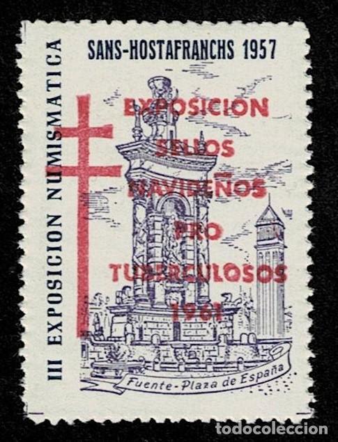 Sellos: 0327 SANS-HOSTAFRANCHS 1957 Exposicion Sellos Navide&ntilde;os PRO TUBERCULOSOS S 1961 Sin fijasellos VER