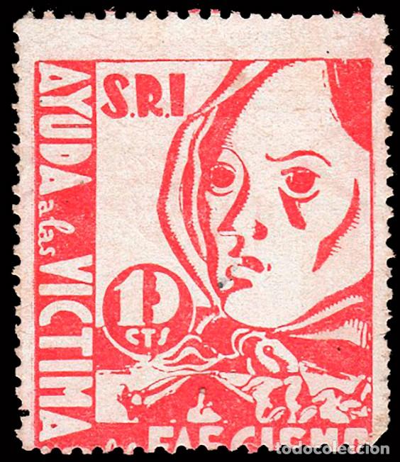 Sellos: Espa&ntilde;a - Guerra Civil - Vi&ntilde;etas Pol&iacute;ticas - Allepuz * 1125 - &rdquo;10 cts. Ayuda v&iacute;ctimas del fascismo&rdquo;