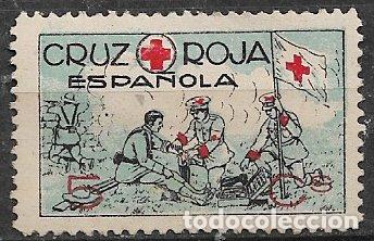 Sellos: GUERRA CIVIL Vi&ntilde;etas Pol&iacute;ticas. Socorriendo soldado herido * Cruz Roja Espa&ntilde;ola