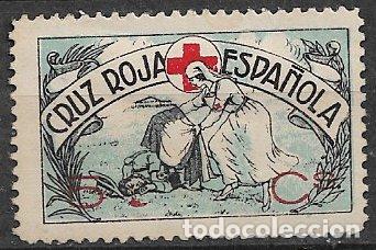 Sellos: GUERRA CIVIL Vi&ntilde;etas Pol&iacute;ticas. Cubriendo soldado herido * Cruz Roja Espa&ntilde;ola