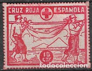 Sellos: GUERRA CIVIL Vi&ntilde;etas Pol&iacute;ticas. GUILLAM&Oacute;N n&ordm; 1665 * Cruz Roja Espa&ntilde;ola